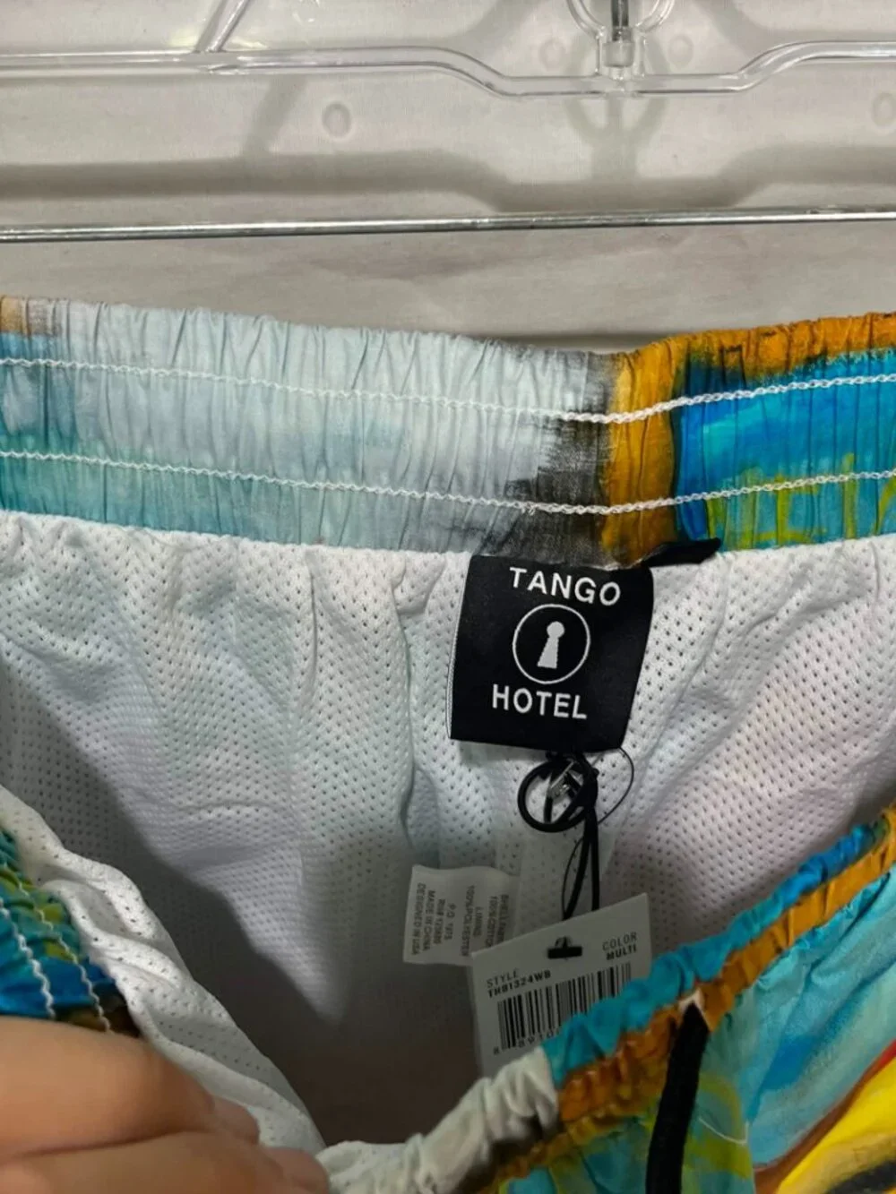 NWT Tango Hotel Self Portrait Mens Multi Abstract Art Swim Trunks Sz Small